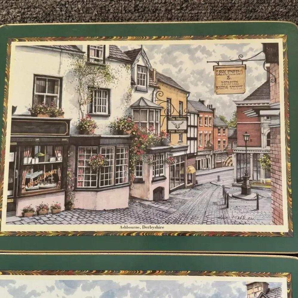 Cloverleaf England Placemats Set of 6 Towns in England 8.5x11.5 Colin Warden